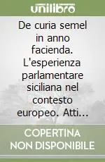 Professionale De curia semel in anno facienda. L‘esperienza parlamentare siciliana nel contesto europeo. Atti del Convegno internazionale di studi (Palermo, 4-6 febbraio 1999)