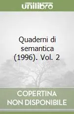 Quaderni di semantica (1996). Vol. 2 Vendita Finale