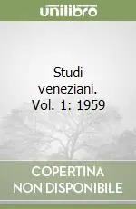 Popolare Studi veneziani. Vol. 1 1959