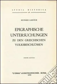Epigraphische Untersuchungen zu den griechischen Volkbeschlüssen (1927) A Buon Prezzo
