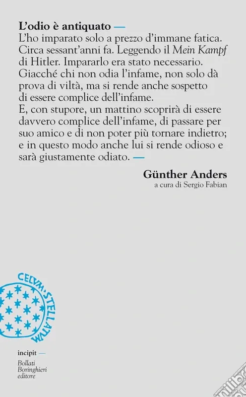 L‘odio è antiquato Affare
