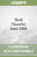 Studi Filosofici Xxvii 2004 Compra Online