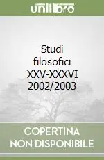Studi filosofici XXV-XXXVI 2002/2003 Promozione
