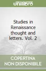 Studies in Renaissance thought and letters. Vol. 2 Compra Online
