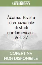 Ácoma. Rivista internazionale di studi nordamericani. Vol. 27 Promo Stagionale