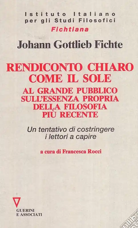 Rendiconto chiaro come il sole. Al grande pubblico sull‘essenza propria della filosofia più recente. Un tentativo di costringere i lettori a capire Promozione