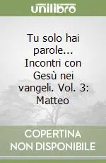 Tu solo hai parole... Incontri con Gesù nei vangeli. Vol. 3 Matteo Subito Disponibile