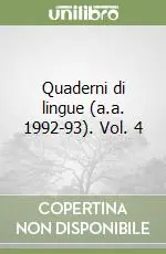 Più Venduto Quaderni di lingue (a.a. 1992-93). Vol. 4