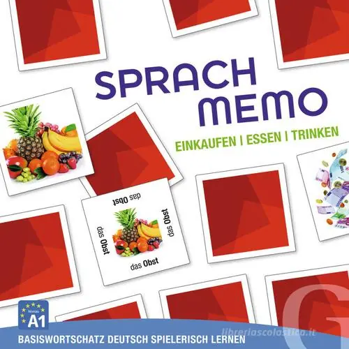 Sprachmemo. Basiswortschatz Deutsch spielerisch lernen. Einkaufen, Essen, Trinken (A1). 108 Karten Prezzo Basso