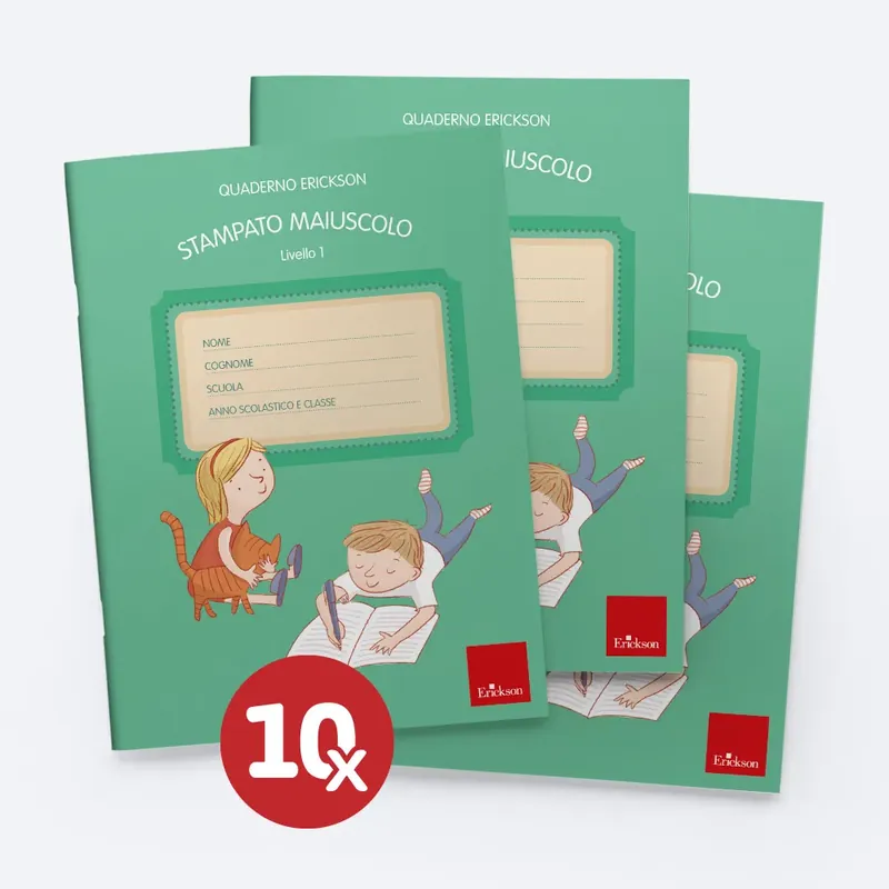 Occasione Imperdibile Pack 10 Quaderni per la disgrafia - Livello 1 - STAMPATO MAIUSCOLO