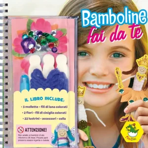 Ultima Occasione Bamboline fai da te Con 3 mollette di legno, 2 fiori, 22 lustrini, fili colorati e colla