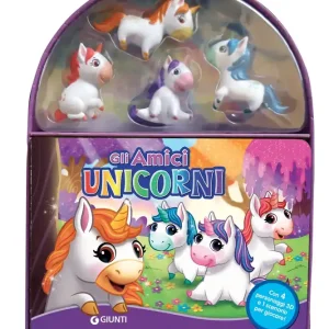 Professionale Gli amici Unicorni Con 4 personaggi 3D e 1 scenario per giocare!