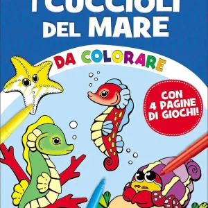 I cuccioli del Mare da colorare Con 4 pagine di giochi! Offerta Lampo