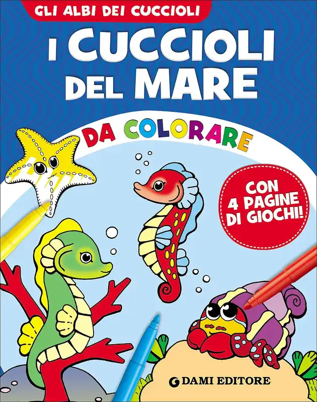 I cuccioli del Mare da colorare Con 4 pagine di giochi! Offerta Lampo