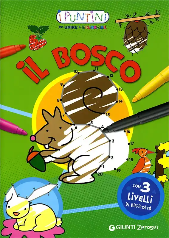 Occasione Il bosco I puntini da unire e colorare. Con 3 livelli di difficoltà
